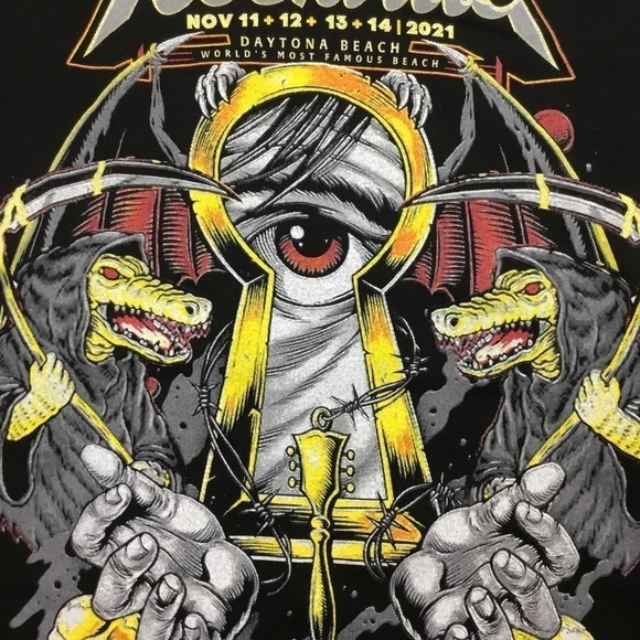 𝅺nwot Welcome to Rockville 2021 Daytona Heavy Metal Festival T Shirt - Picture 2 of 5
